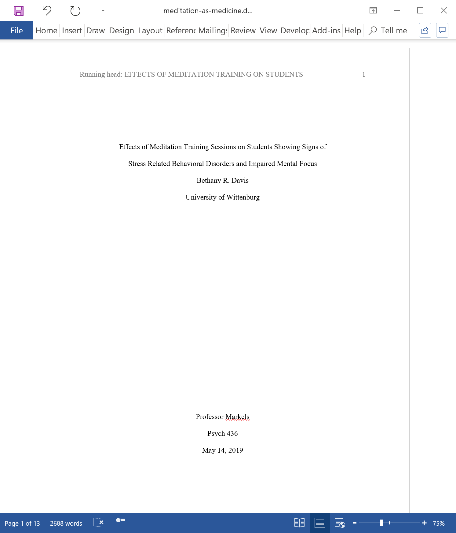 apa essay cover page format