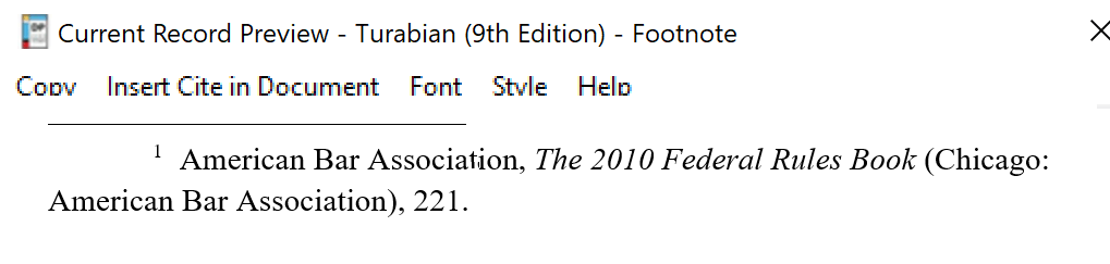 Turabian Footnotes for a Course Research Paper, Organizational author