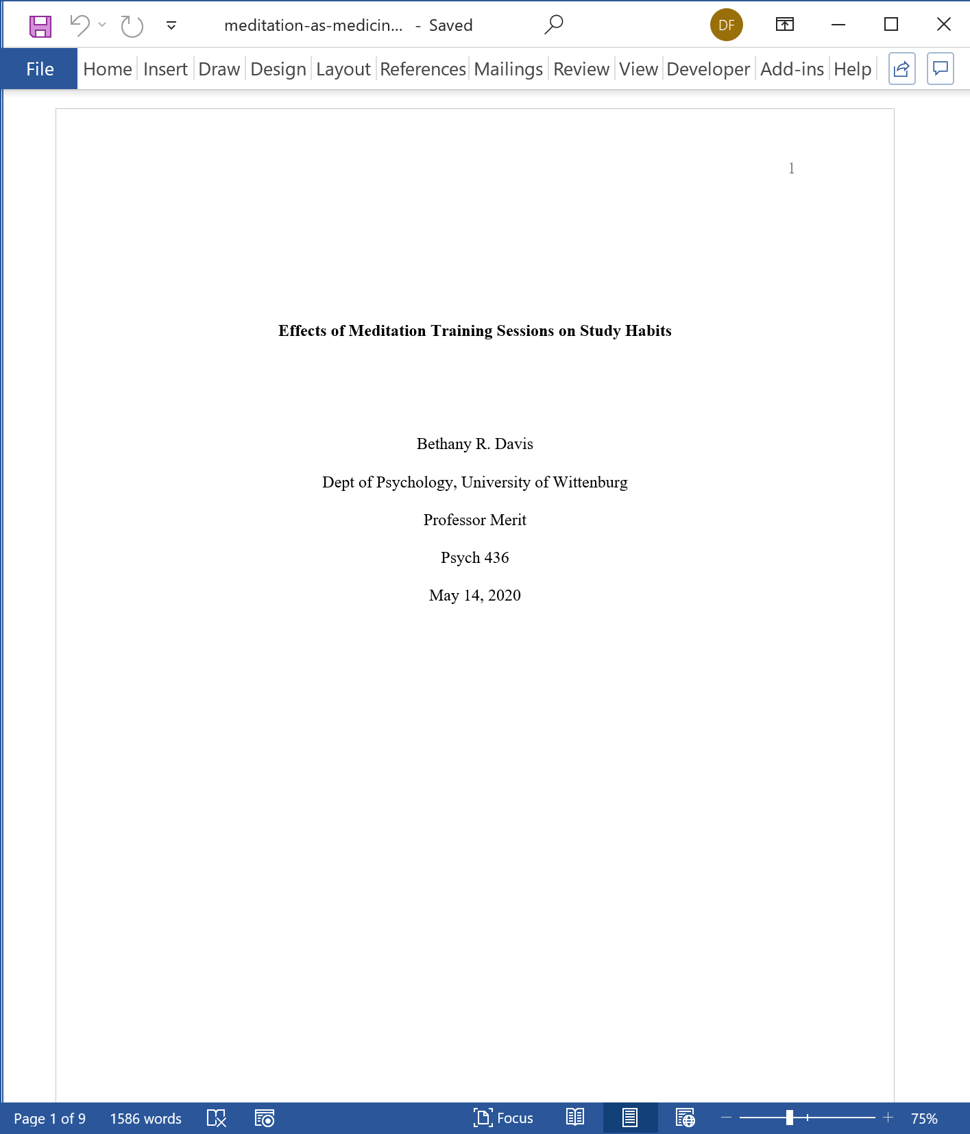 essay title page layout